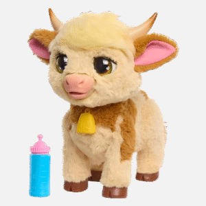 FurReal Maggie The Feed & Follow Cow, 11 Inch Interactive Highland Mini Cow
