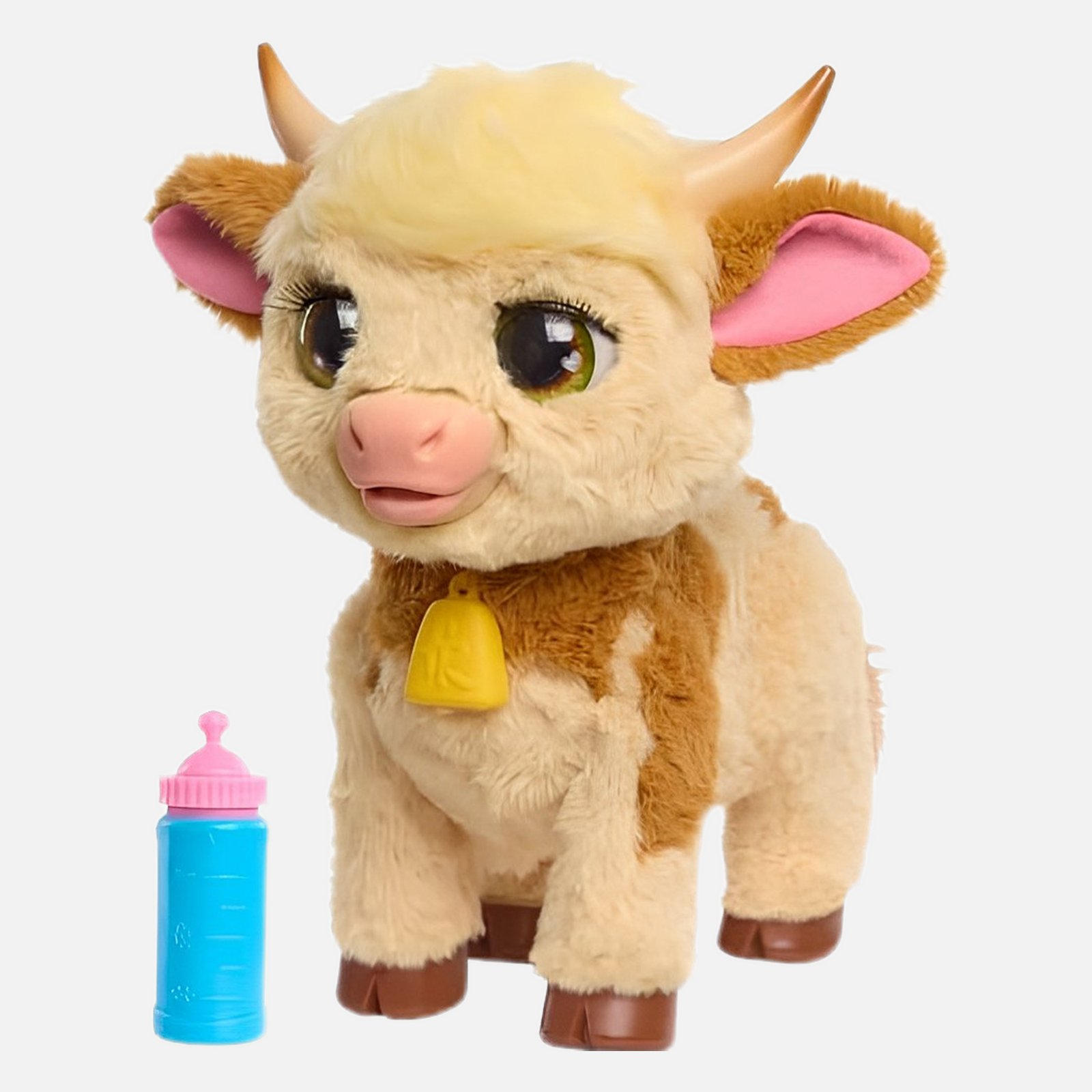 FurReal Maggie The Feed & Follow Cow, 11 Inch Interactive Highland Mini Cow