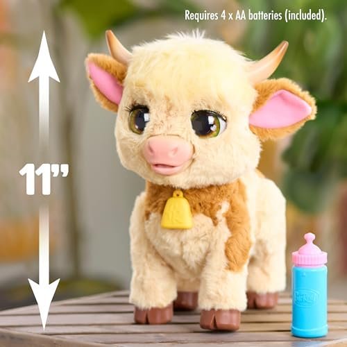 FurReal Maggie The Feed & Follow Cow, 11 Inch Interactive Highland Mini Cow - Image 5