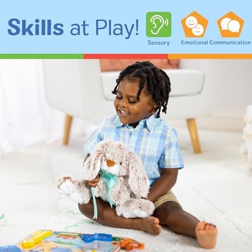 Melissa & Doug Burrow Bunny Stuffed Animal Plushie with Big Feet, Floppy Ears & Fluffy Tail - Image 5