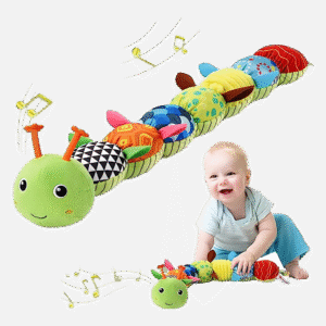 Awotoy Baby Toys 0 to 12 Months, Musical Stuffed Animal Activity Soft Toys with Multi-Sensory Crinkle, Rattle and Texture