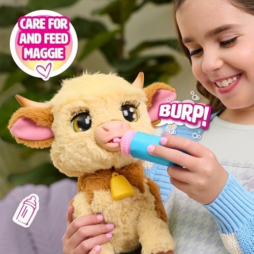 FurReal Maggie The Feed & Follow Cow, 11 Inch Interactive Highland Mini Cow - Image 4