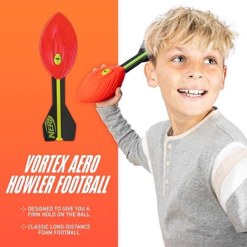Nerf Vortex Aero Howler Foam Ball, Classic Long-Distance Football, Flight-Optimizing Tail, Whistling Sound - Image 3