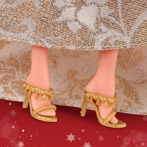 Barbie Signature 2025 Holiday Blonde Fashion Doll Wearing Silver & Gold Gown - Image 9