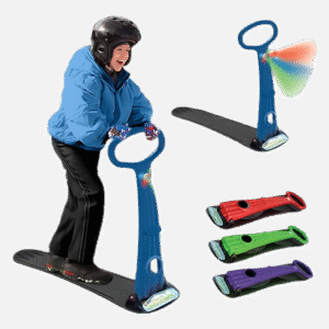 Geospace Foldable Snow Scooter, Ski Skate, Ski Skooter, Snow Sled, and Snowboard