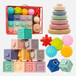 Stacking Building Blocks & Soft Infant Teething Toys & Sensory Balls