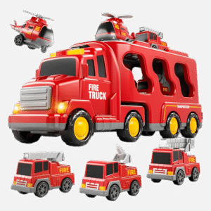 Bennol 5-in-1 Fire Trucks Toy Set with Light Sound