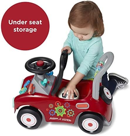 Radio Flyer Busy Buggy Push Walker Ride On Car with 17 Sensory Activities - Image 4